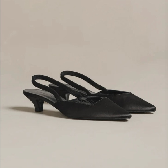 Jenni Kayne Satin Kitten Heel Black NWT Size 38